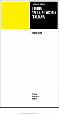 Eugenio Garin — Storia della filosofia italiana