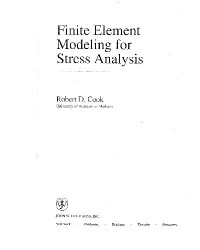 Cook R.D. — Finite Element Modeling for Stress Analysis