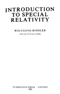 Rindler W. — Introduction to special relativity
