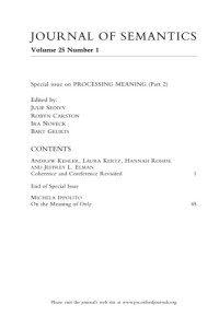 Oxford University Press — Journal of Semantics, Volume 25, Issue 1, 2008 25 1