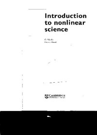 Nicolis — Introduction to nonlinear science