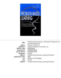 Dorothy H. Evensen, Cindy E. Hmelo, Cindy E. Hmelo-Silver — Problem-based learning: a research perspective on learning interactions, Page 962