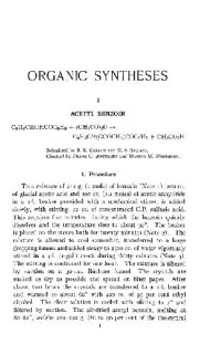  — Organic Synthesis