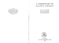 A. E Taylor — A commentary on Plato's Timaeus,