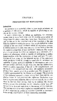  — Chemistry of powders explosives