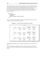  — Categorical Data Analysis Using the SAS System