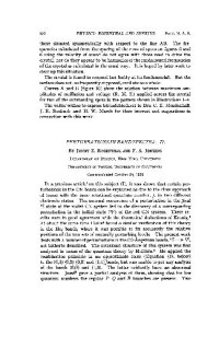 Rosenthal J. E. — Perturbations in Band Spectra. II