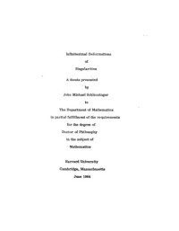 John Michael Schlessinger — Infinitesimal deformations of singularities.