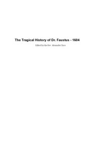 Christopher Marlowe — The Tragical History of Dr. Faustus
