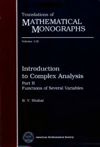 Boris Vladimirovich Shabat, Борис Владимирович Шабат — Introduction to complex analysis: Functions of several variables :