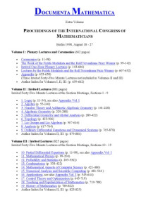 Proceedings of International Congress of Mathematicians. — Berlin. - Invited lectures