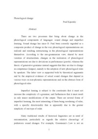 Kiparsky — Phonological change