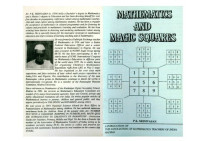 P. K. Srinivasan — Mathematics & Magic Squares
