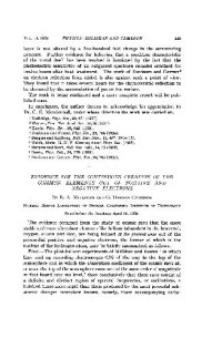 Millikan R. A., Cameron G. H. — Evidence for the Continuous Creation of the Common Elements Out of Positive and Negative Electrons