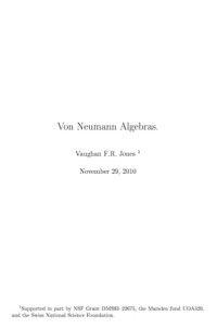 Vaughan F.R. Jones — Von Neumann Algebras