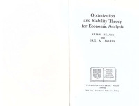 Beavis, Brian; Dobbs, Ian M. — Optimization and stability theory for economic analysis