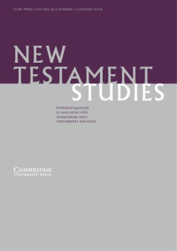 Studiorum Novi Testamenti Societas — New Testament Studies, Volume 55, Number 1 (January 2009)