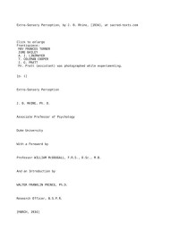 J.B. Rhine, W McDougall (foreword), W F Prince (intro.) — Extra-sensory perception
