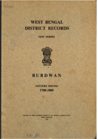 Ranajit Guha; Asok Mitra — Burdwan : letters issued, 1788-1800