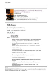 Surinder Jodhka (editor) — Interrogating India's Modernity: Democracy, Identity, and Citizenship