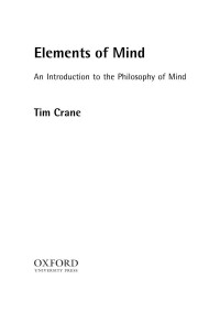 Tim Crane — Elements of Mind: An Introduction to the Philosophy of Mind