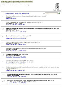  — Numerical analysis 2000. ODE and integral equations