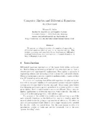 Seiler W.M. — Computer algebra and differential equations: an overview