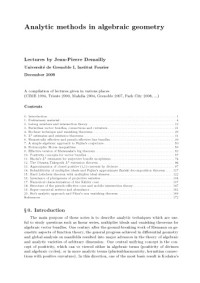 Demailly J.-P. — Analytic methods in algebraic geometry