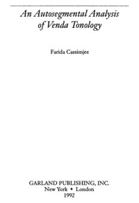 Farida Cassimjee — An Autosegmental Analysis of Venda Tonology