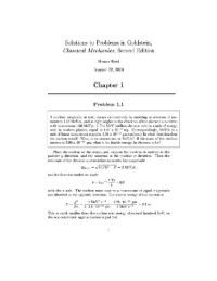 Reid H. — Solutions to problems in Goldstein's Classical mechanics
