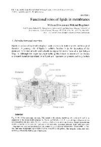  — Biochemistry Lipids Lipoproteins and Membranes