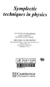 Victor Guillemin, Shlomo Sternberg — Symplectic techniques in physics