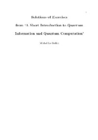 Le Bellac M. — A short introduction to quantum information and quantum computation: solutions of exercises