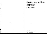 M. A. K. Halliday — Spoken and Written Language