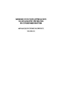 Evans M.W., et al. (eds.) — Memory function approaches to stochastic problems in condensed matter
