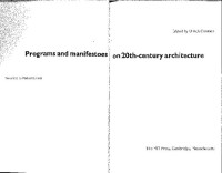 Ulrich Conrads,  Michael Bullock — Programs & Manifestoes on 20th Century Architecture