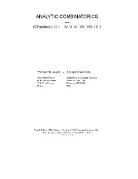 Flajolet Ph., Sedgewick R. — Analytic combinatorics