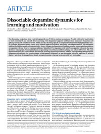 Ali Mohebi & Jeffrey R. Pettibone & Arif A. Hamid & Jenny-Marie T. Wong & Leah T. Vinson & Tommaso Patriarchi & Lin Tian & Robert T. Kennedy & Joshua D. Berke — Dissociable dopamine dynamics for learning and motivation