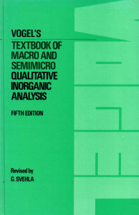 A I Vogel, G Svehla — Vogel's Qualitative Inorganic Analysis 5th ed.