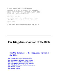 BIble — The King James Version of the Bible