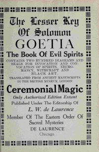 Unknown — The lesser Key of Solomon, Goetia, the book of evil spirits