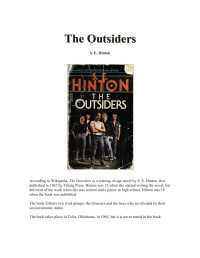 John Clements — Microsoft Word - S.E. Hinton The Outsiders.docx