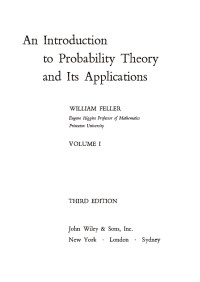 William Feller — An Introduction to Probability Theory and Its Applications