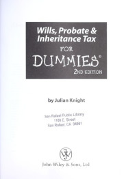 Julian Knight [Knight, Julian] — Wills, Probate, and Inheritance Tax for Dummies