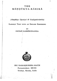 Swami Gambhirananda — Mandukya Upanisad & Gaudapada-Karika
