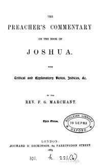 F G. Marchant — The preacher's commentary on the book of Joshua