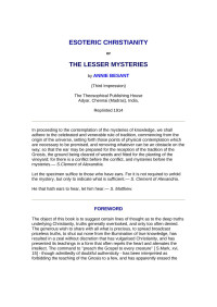 Esoteric Christianity — Annie Besant