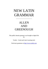 Allen and Greenough — New Latin Grammar