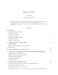 Unknown — Elliptic Curves Milne