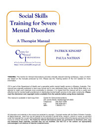 NA — Social Skills Training for Severe Mental Disorders